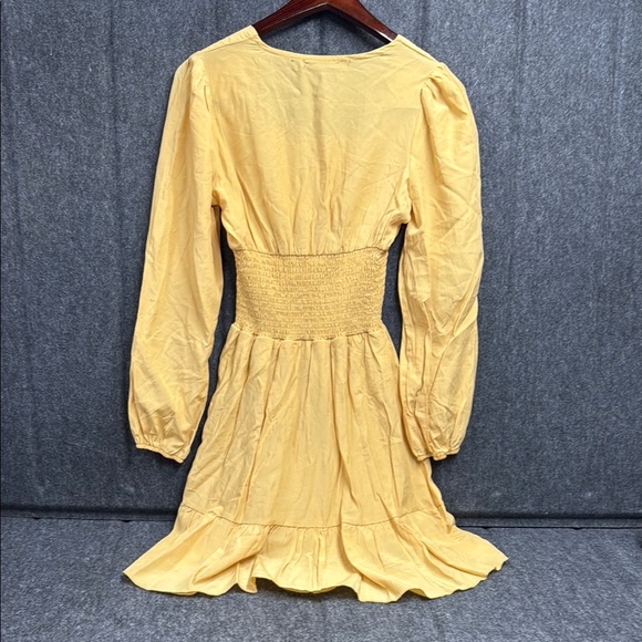 Hesperus Yellow Ruched Square Neck Sundress - Picture 3 of 6